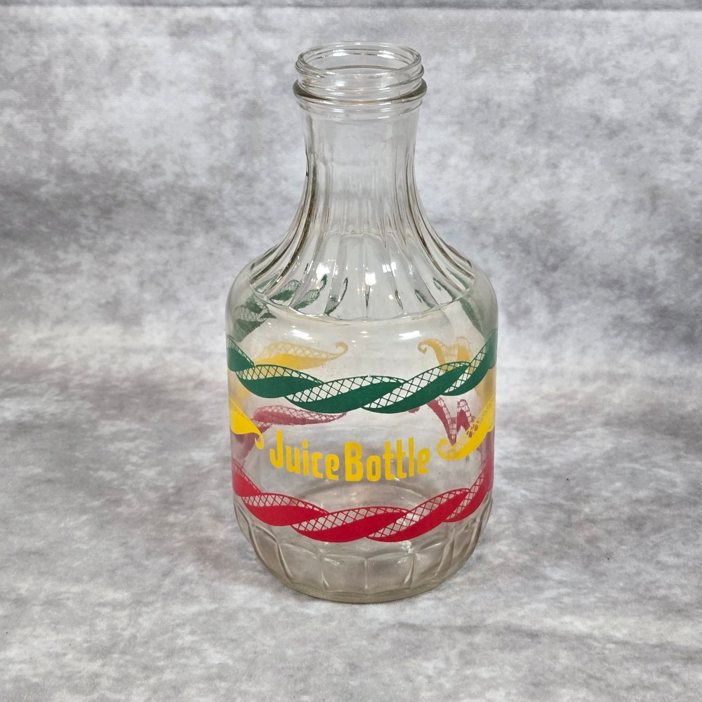 Vintage 1Qt Duraglass Glass Juice Bottle Carafe‎ Pitcher